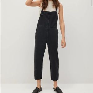 MANGO black denim overalls